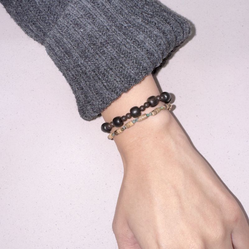 black pop wood bracelet