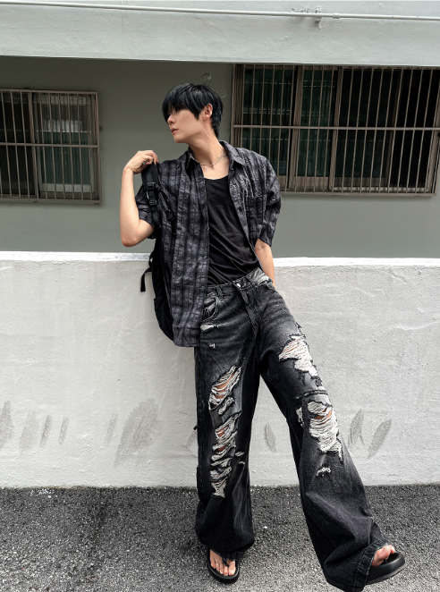 Denim Destroyed Pants