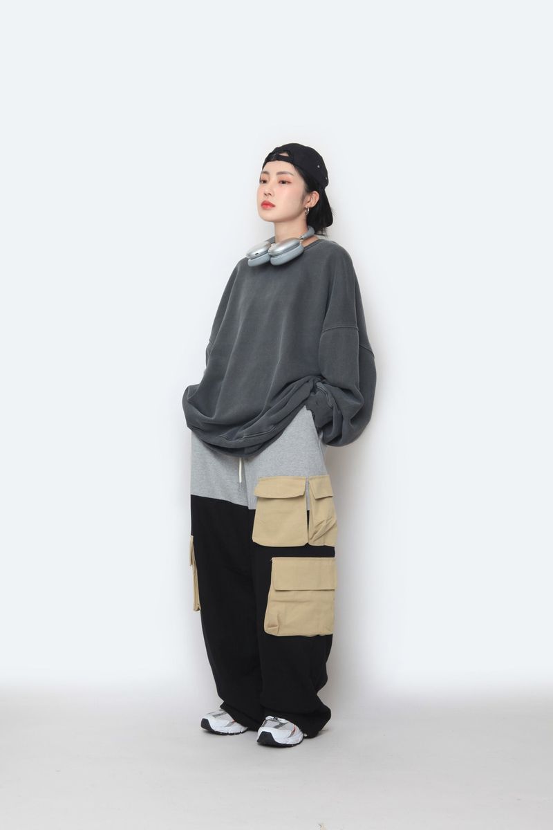 Sweat Coloring String Cargo Pants