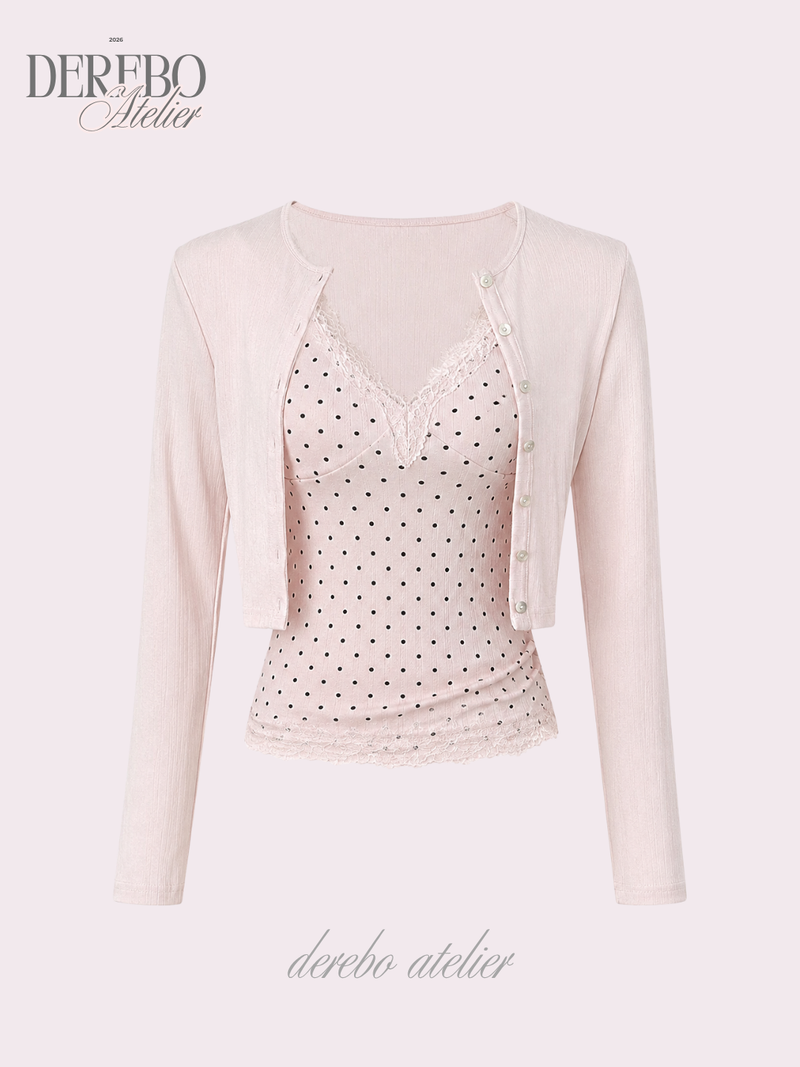 Baby Dot Camisole Cardigan Set (SET)
