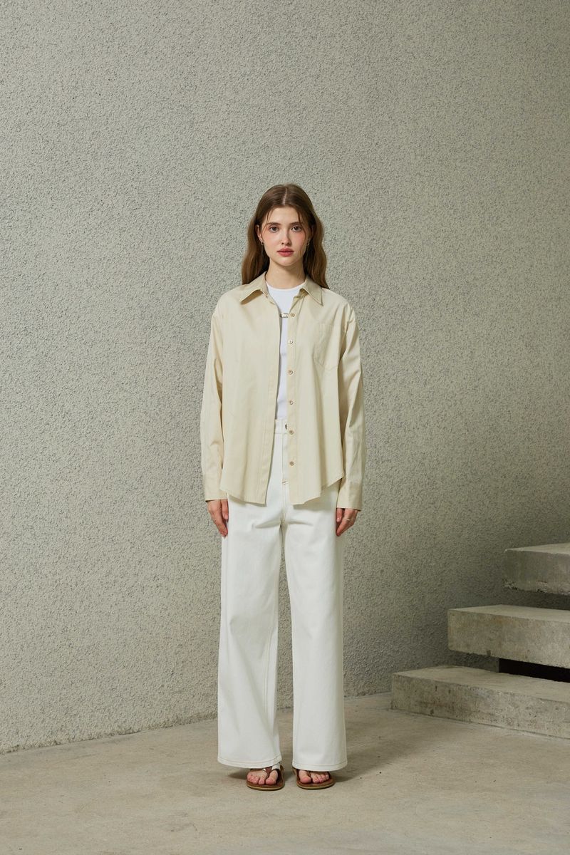 BRIGHT OVERSIZED SHIRT / BEIGE