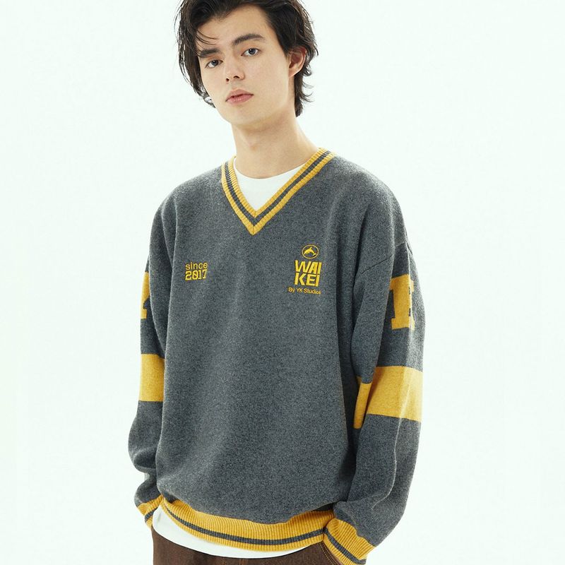 Uniform v neck knit