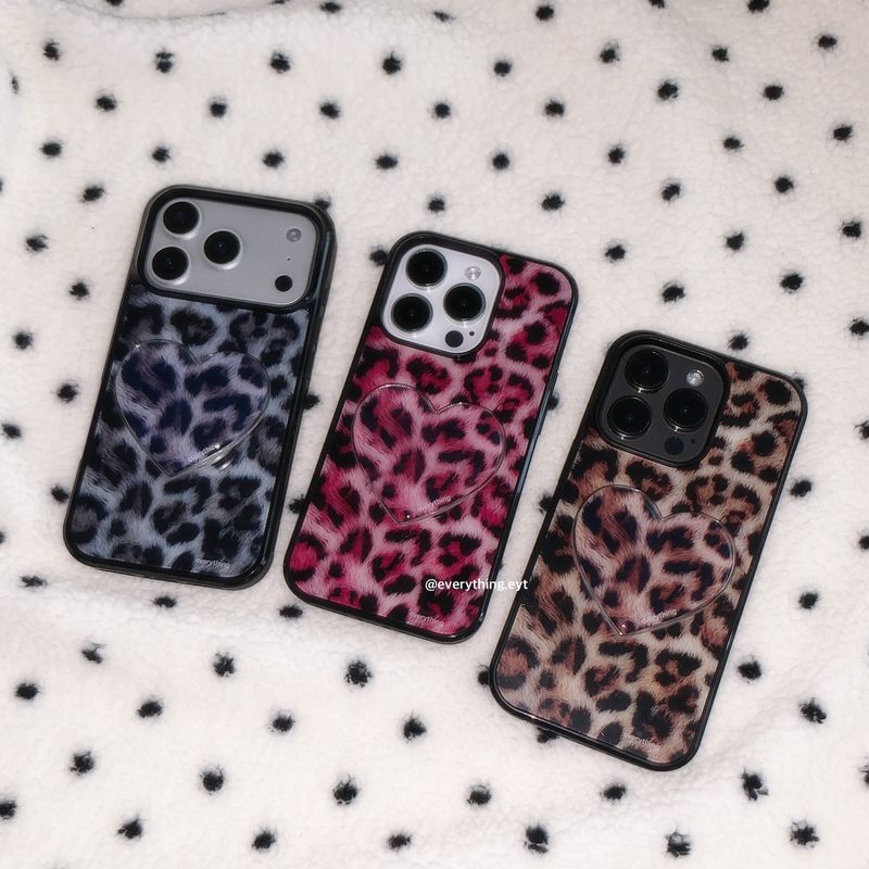 leopard fur heart tok (3 color)