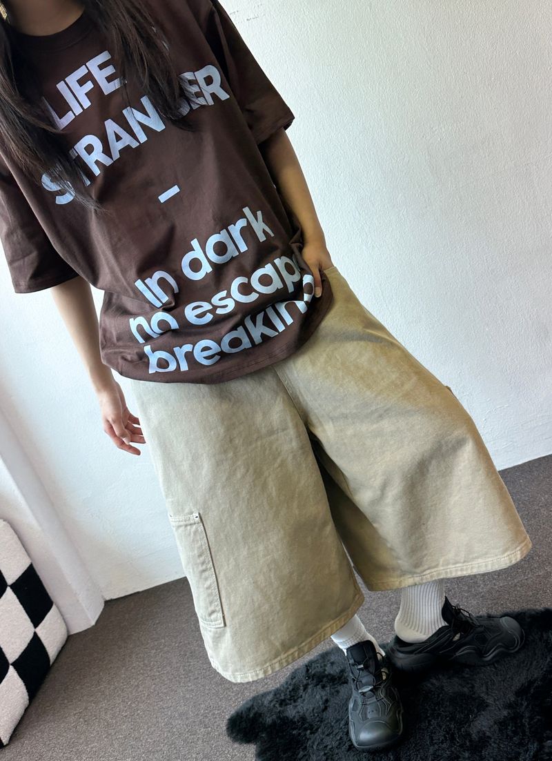 Double Ring Cargo Rivet Cotton Bermuda Shorts 3color