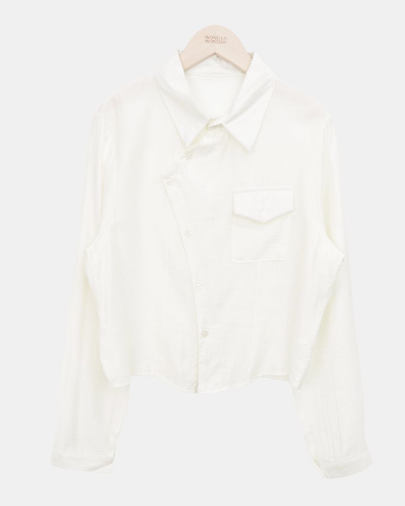 Kyuhi Diagonal Button One-Pocket Collar Shirt