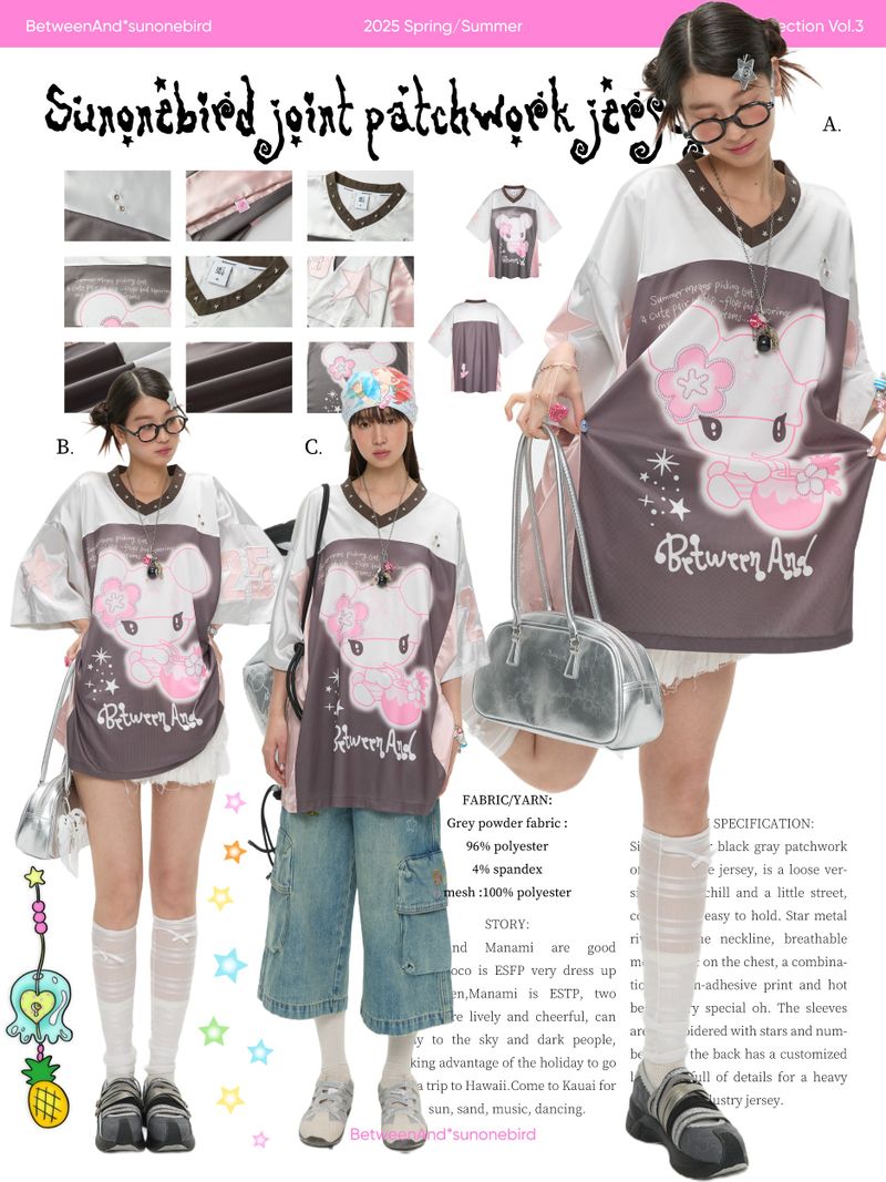 BETWEENAND（ビトゥウィーンアンド）の「BETBEENANDx サマーシルバーオーバーサイズスプライスショートスリーブTシャツ（トップス）」