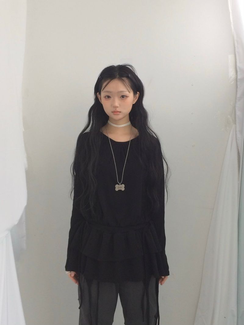 side strap frill dress