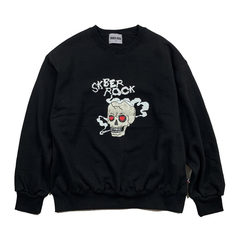 SK8ER ROCK（スケーターロック）の「SMOKING SKULL SWEAT SHIRT BLACK（Tops）」