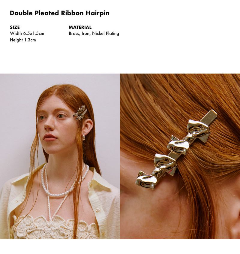 Double Pleated Ribbon Hairpin