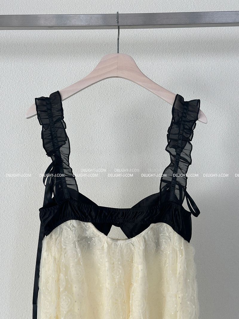 coloring flower embroidered mini dress