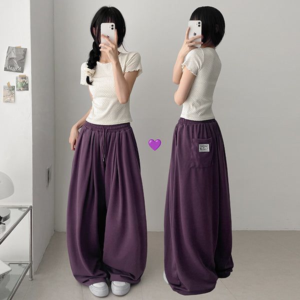Cool*Air Mesh🧊 Back Patch Wide Banding Sweatpants (4 colors)