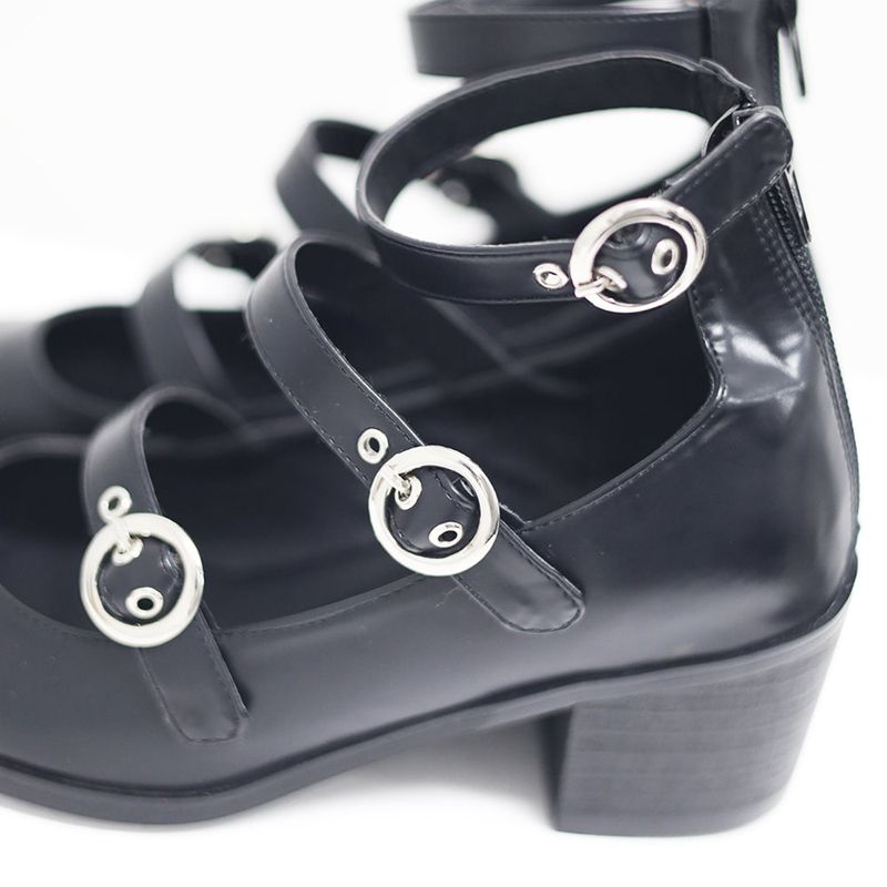 City Buckle Strap Mid Heels