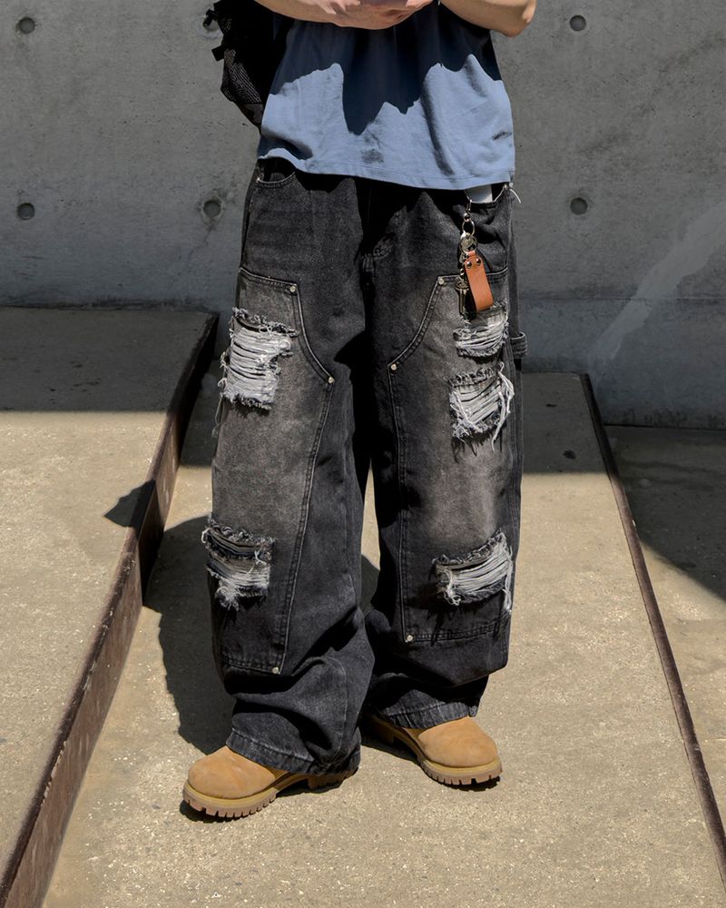 Devon Carpenter Wide Distressed Denim