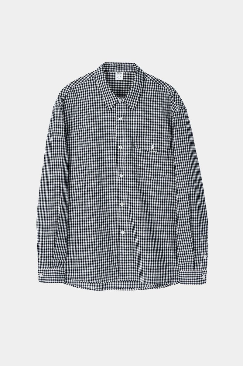 One Pocket Regular Check Shirt (Navy)