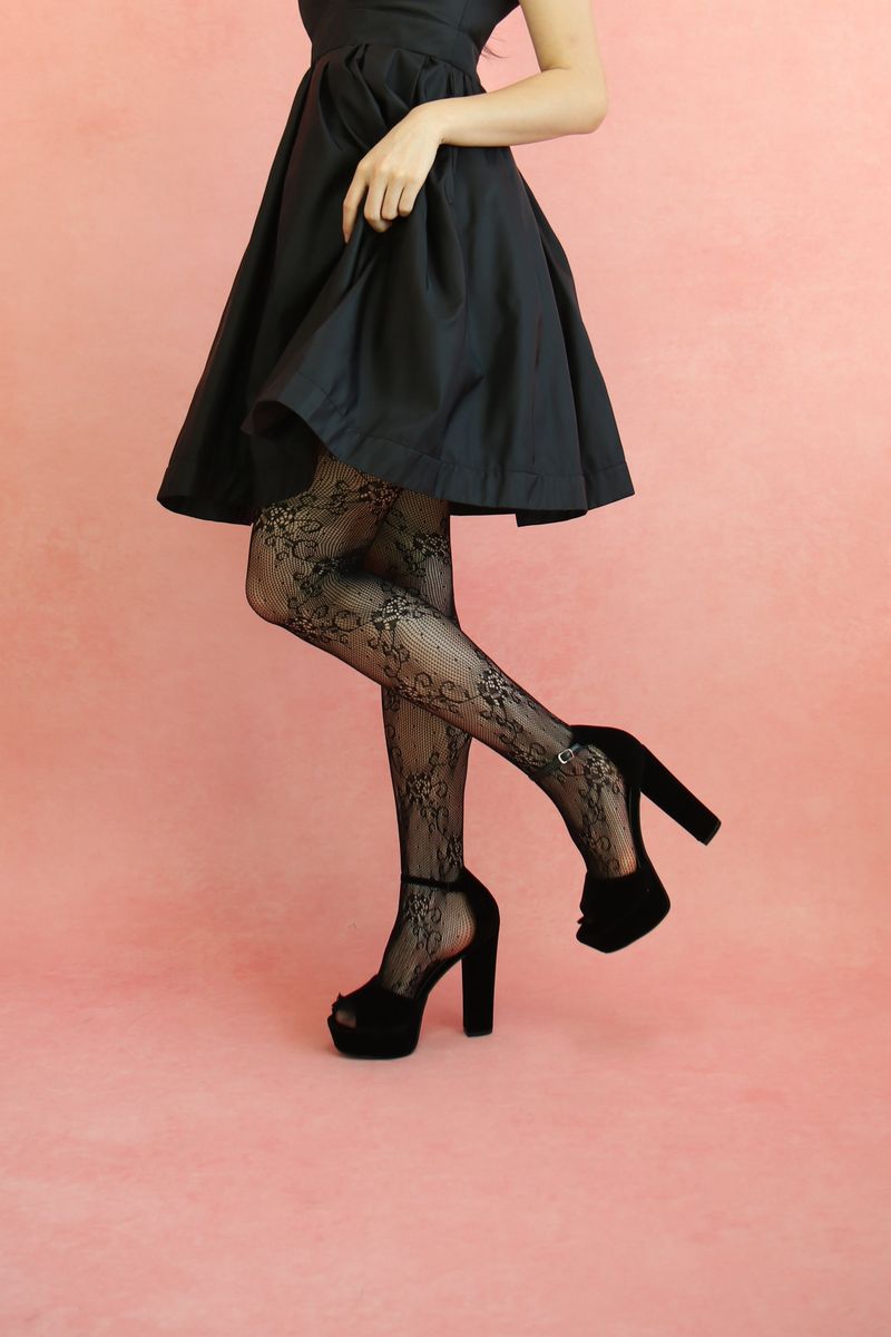 victorian lace tights (black)