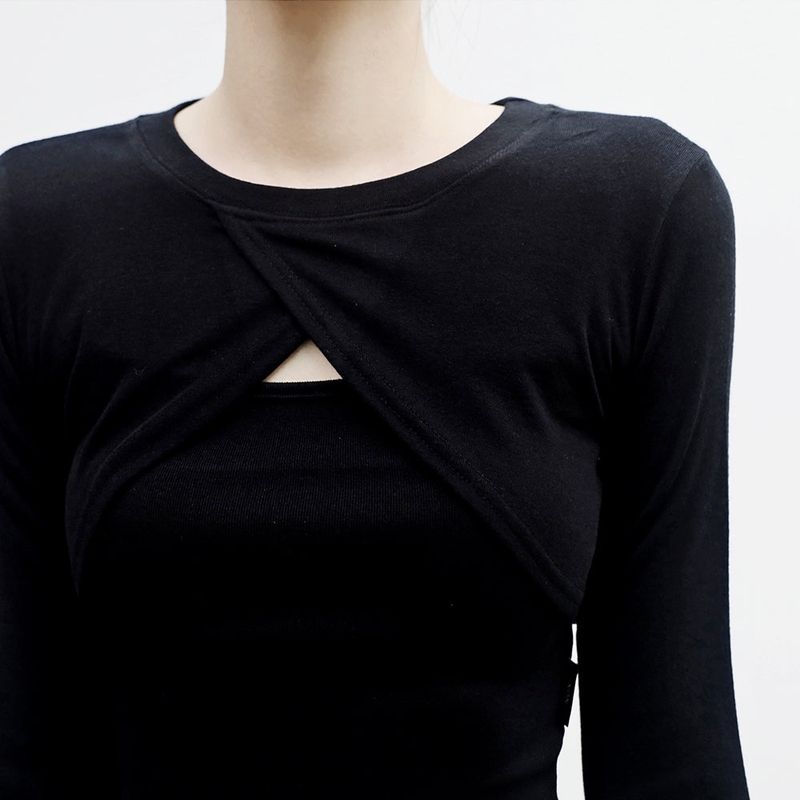 [NONCODE] (1+1) DeMer Bolero T-shirt + Sleeveless Set