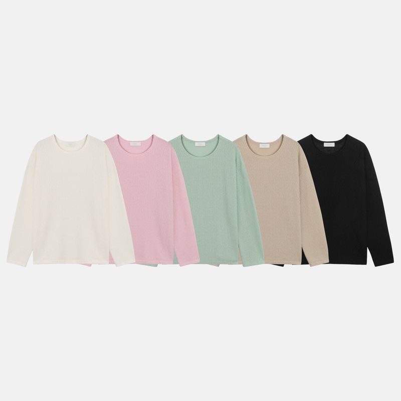トリンキーボートネックルーズフィットニット (5 color)