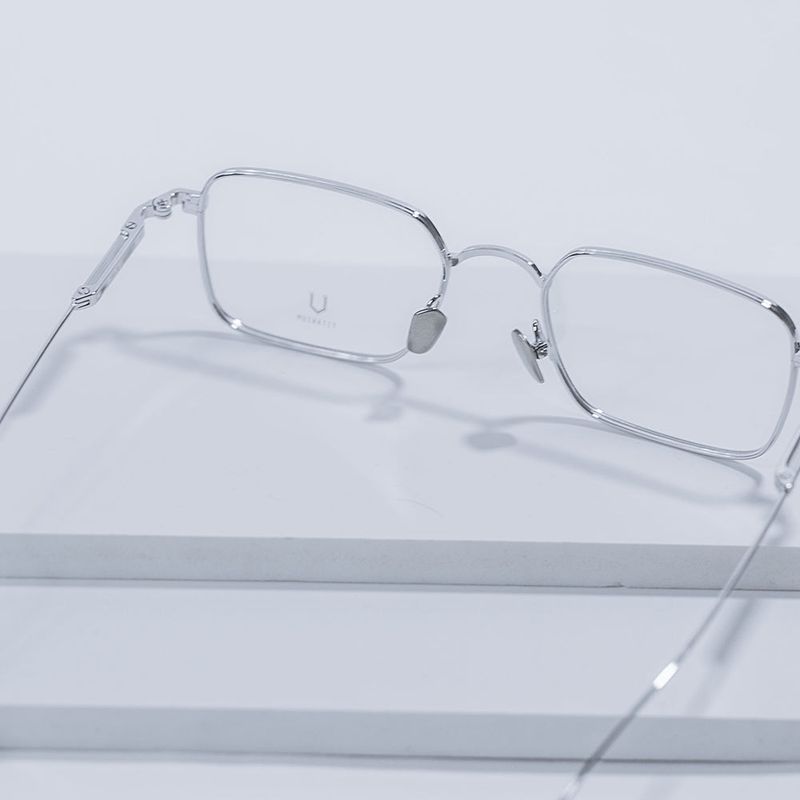 Knouun Square titanium glasses CODE. 102. D Silver