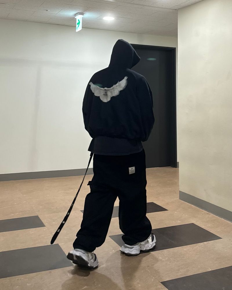 Cutted Double Knee Belt Pants