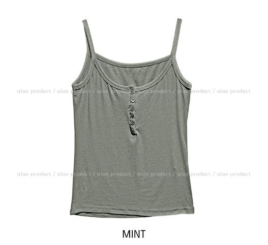 Yojeu Button Ribbed Layer Sleeveless