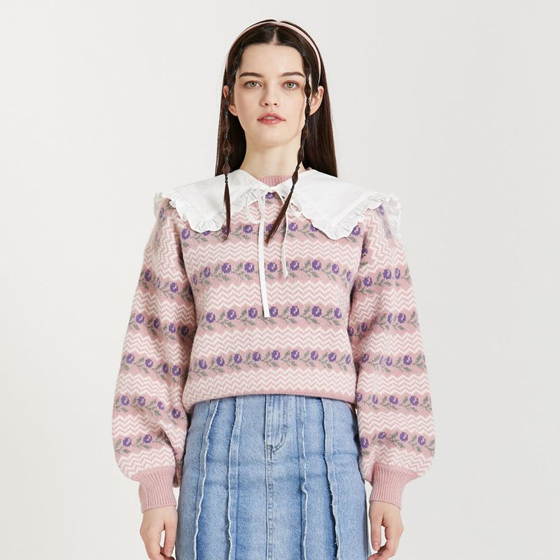 PINK PINEAPPLE（ピンクパイナップル）の「TULIP JACQUARD PULLOVER（Tops）」