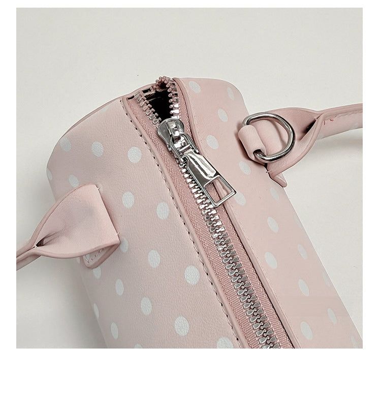 Y2K Polka Dot Mini Boston Top Handle Crossbody Bag