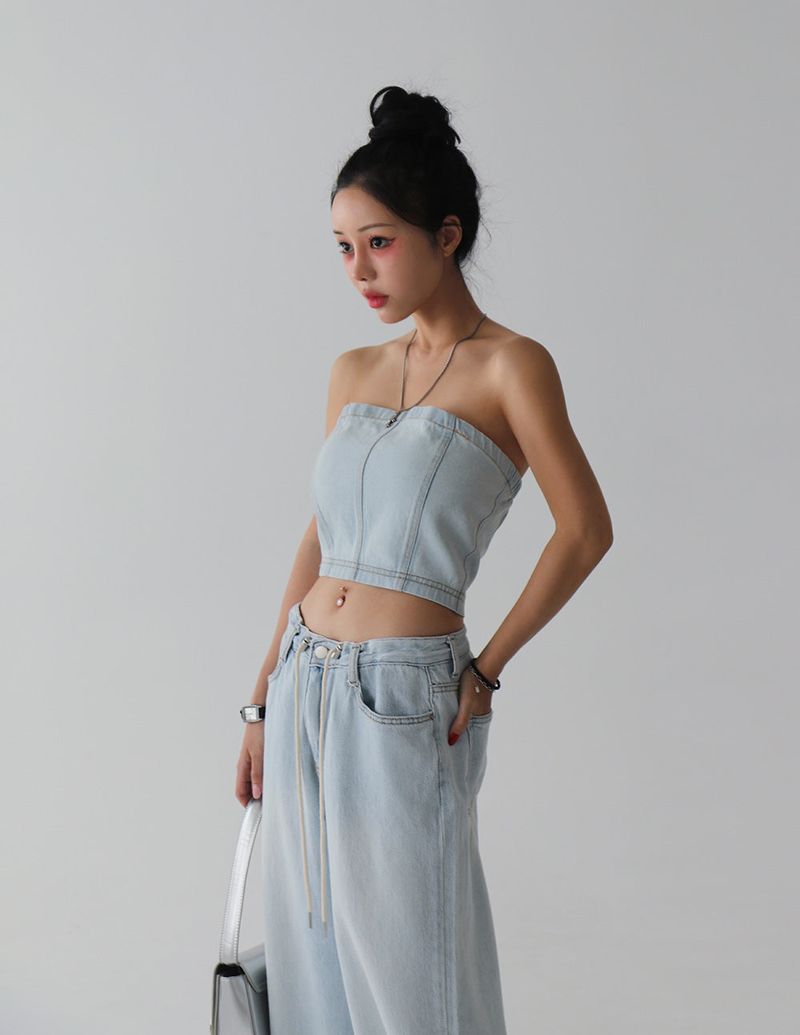 Delight-J（ディライトジェイ）の「Iced denim tube top bustier（Tops）」