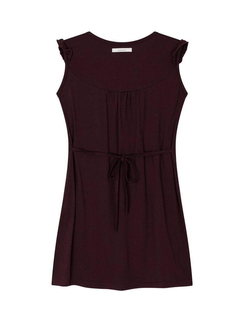 RUFFLE TIE TOP(BURGUNDY)