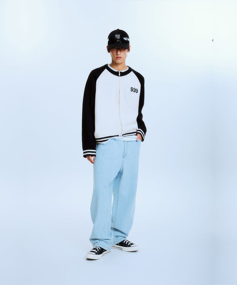 939 RAGLAN KNIT ZIP-UP (BLACK)