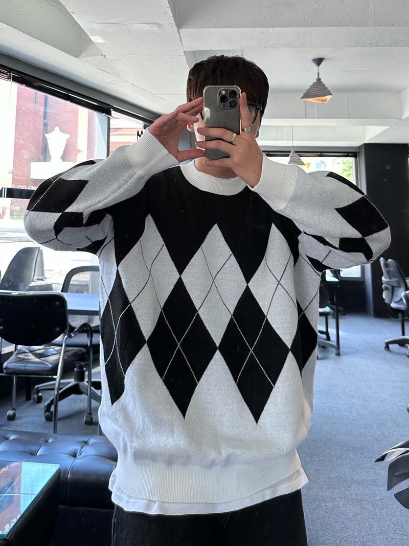 Never roil Overfit Argyle Knit