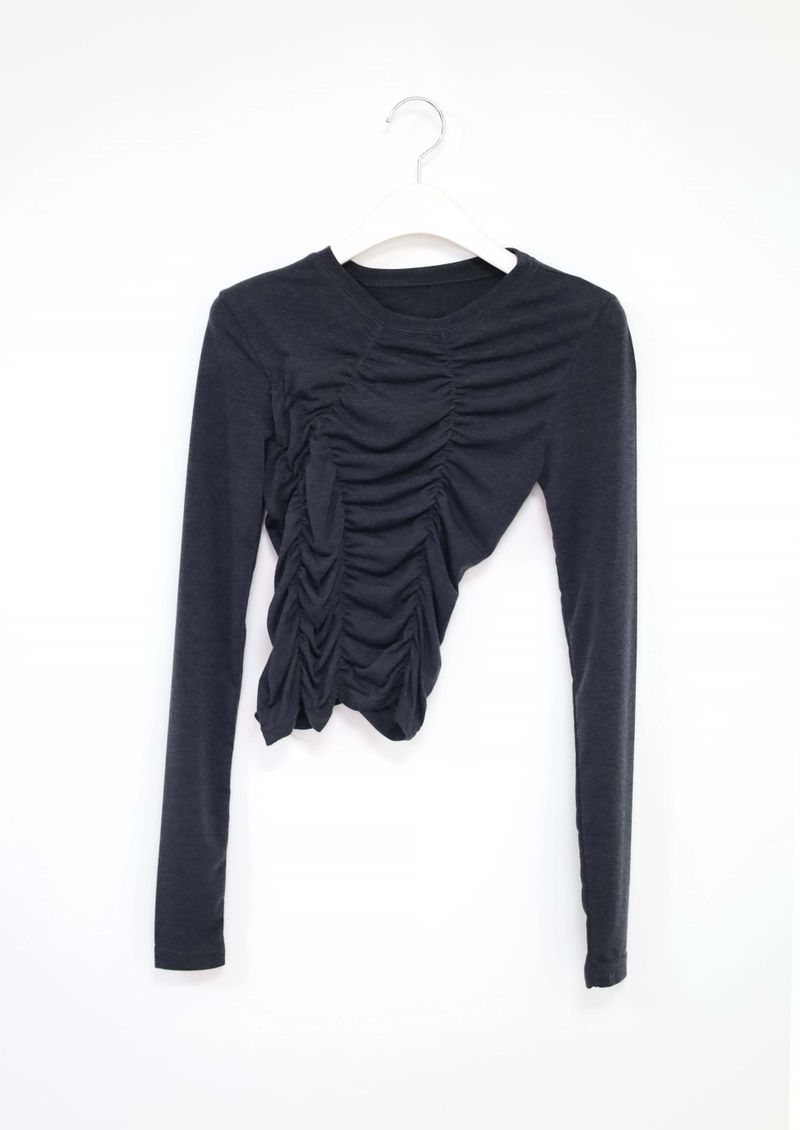 Shirred Asymmetrical T-Shirt