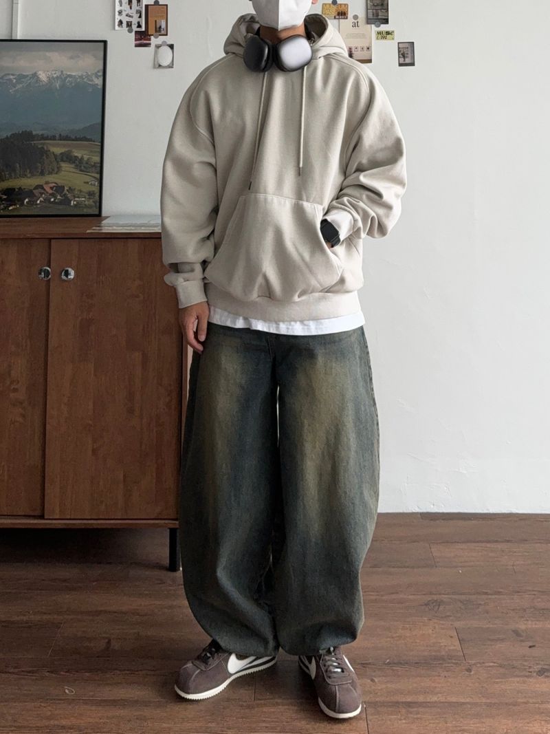 Natural balloon denim pants (3color)