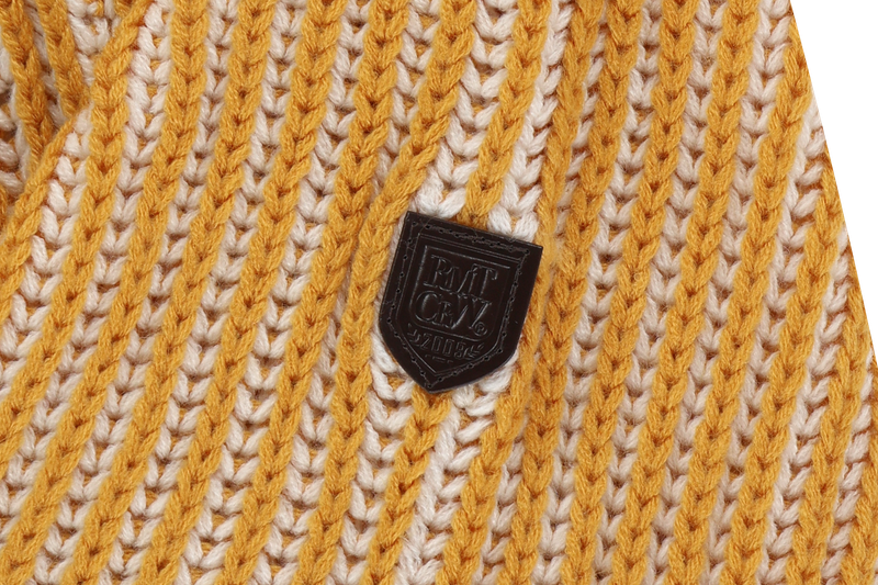 TWO TONE HEAVY KNIT ZIP UP