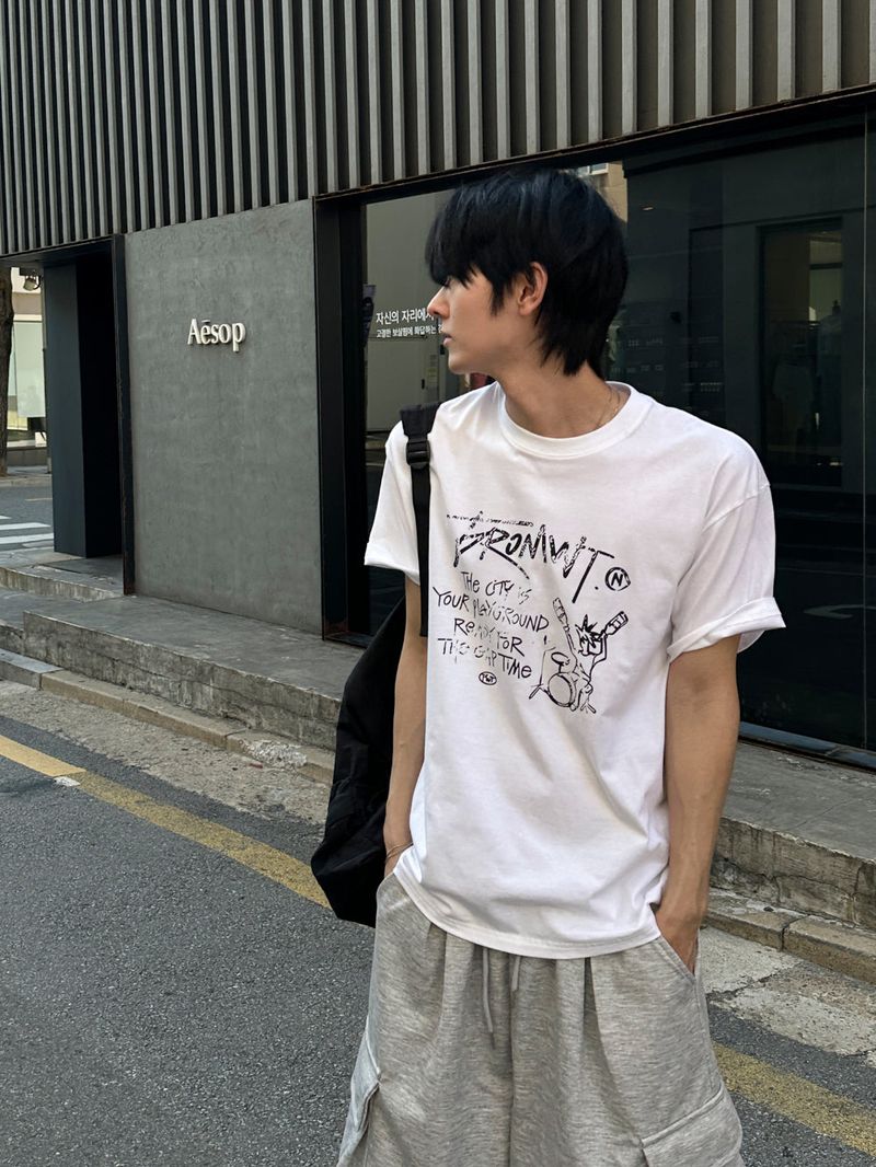 WHAT A LOOK（ワット ア ルック）の「ヴィンテージドラムパンクショートスリーブTシャツ（トップス）」