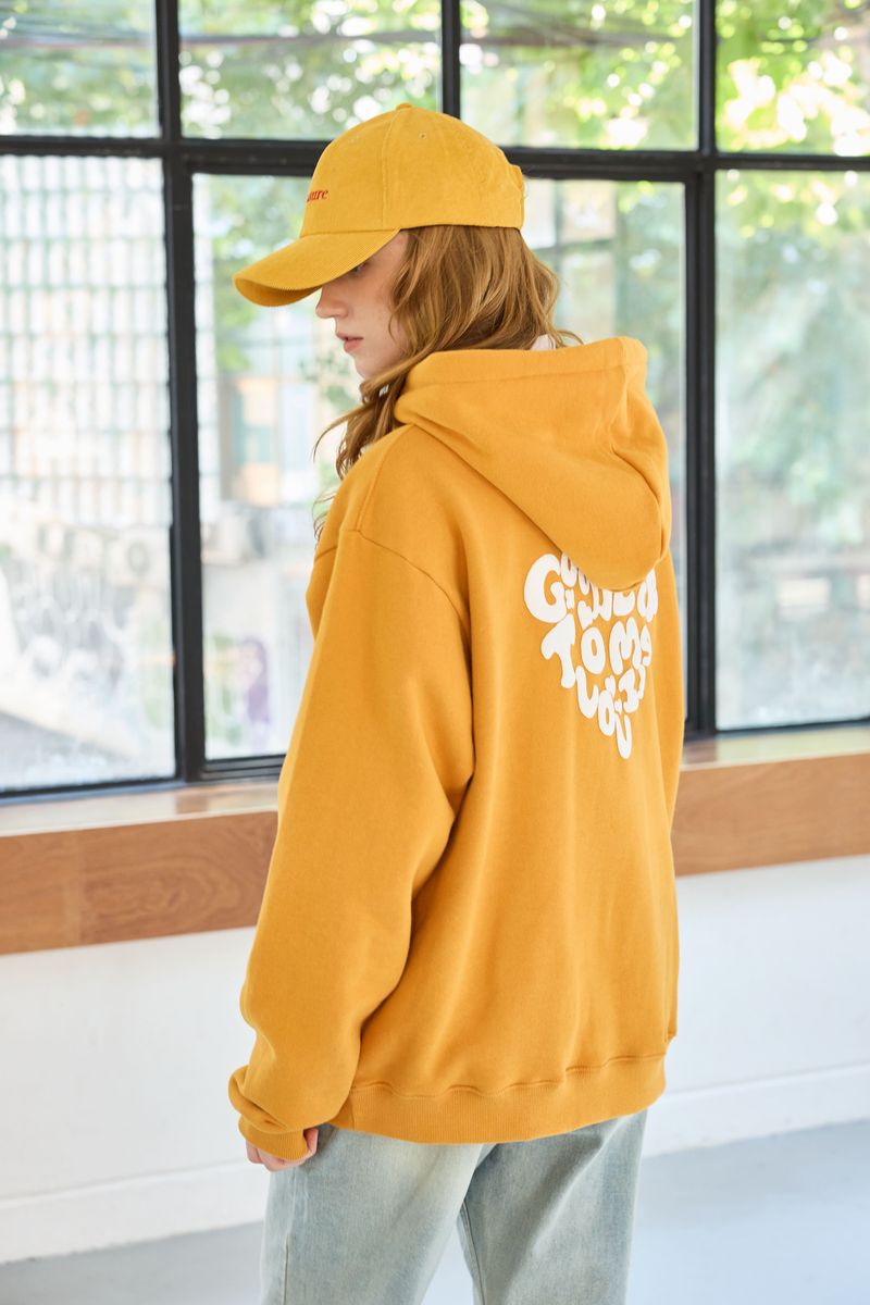 GOODLUCK HEART HOODIE / MUSTARD