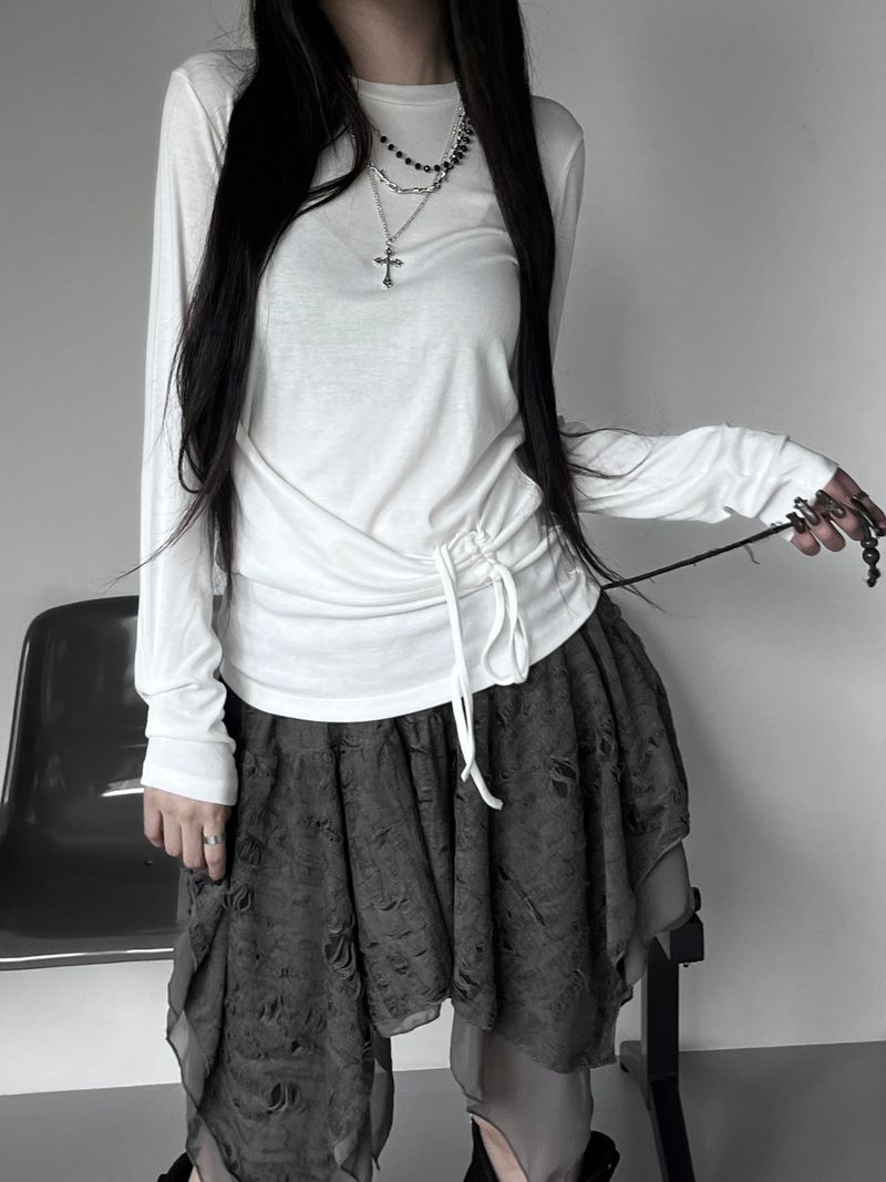 slim wrap shirring strap T (2color)