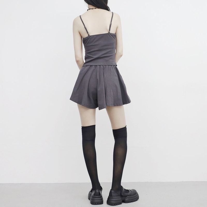 pesh string bolero + shirring sleeveless + shorts set
