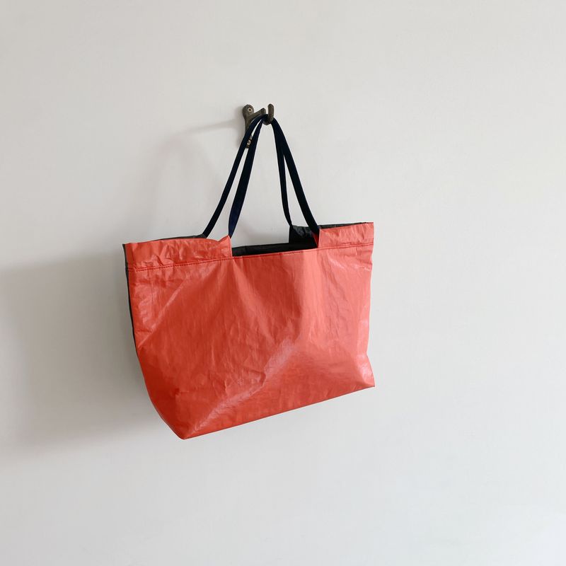 TYVEK FLEXIBLE BAG - Red Orange & Dark Gray (LARGE)
