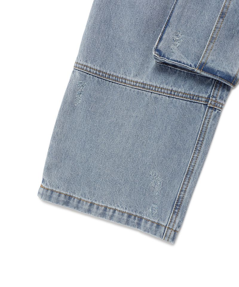WASHED DENIM CARGO PANTS BLUE(CV2ESUD111A)