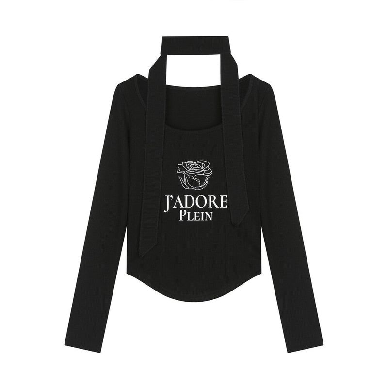 J'adore Plein Scarf T-shirts (Black)