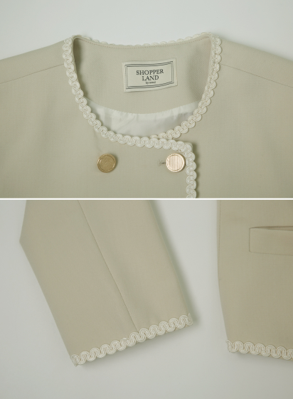 [SHOPPERMADE] Wave Line Double Button Jacket (3color)