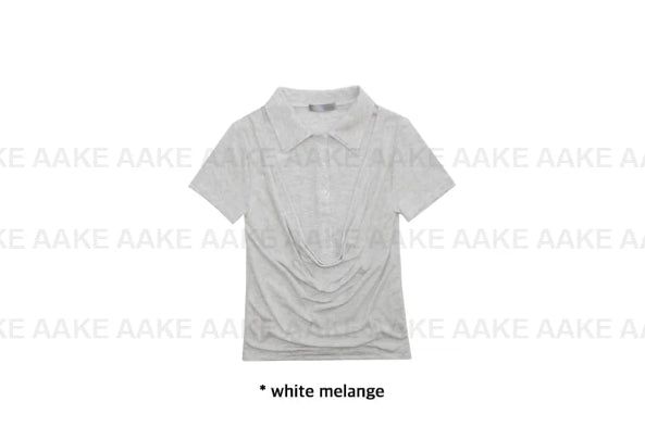 DRAPE LAYERED COLLAR TEE