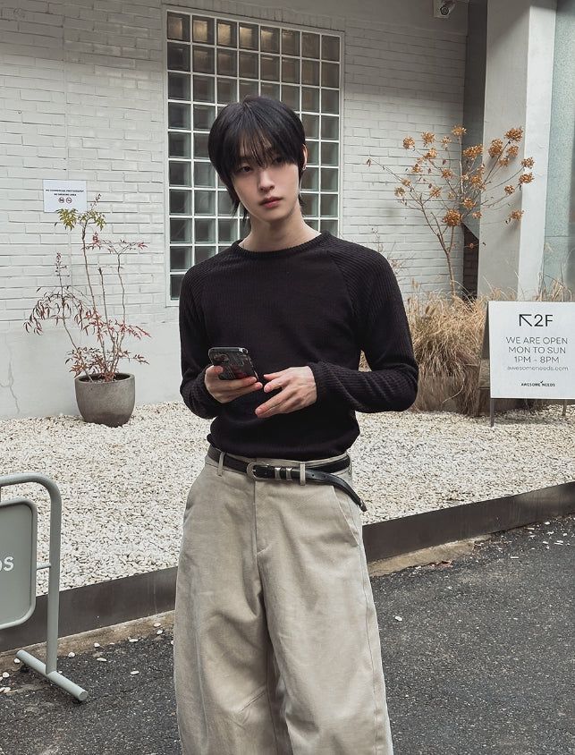 Arc Curved Wide Cotton Pants