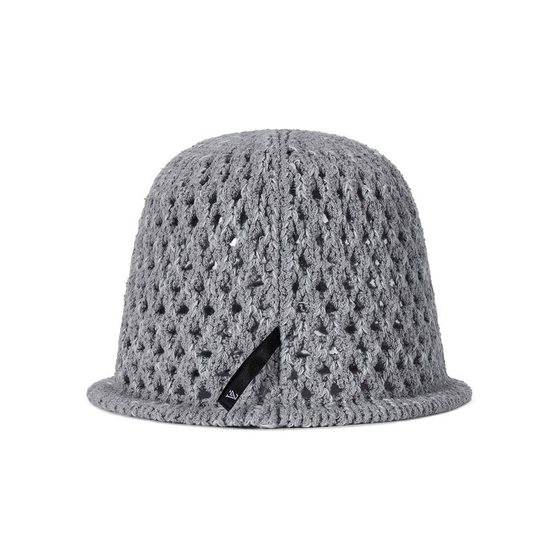 VZ Long Label Punching Knit Bucket Hat / Gray