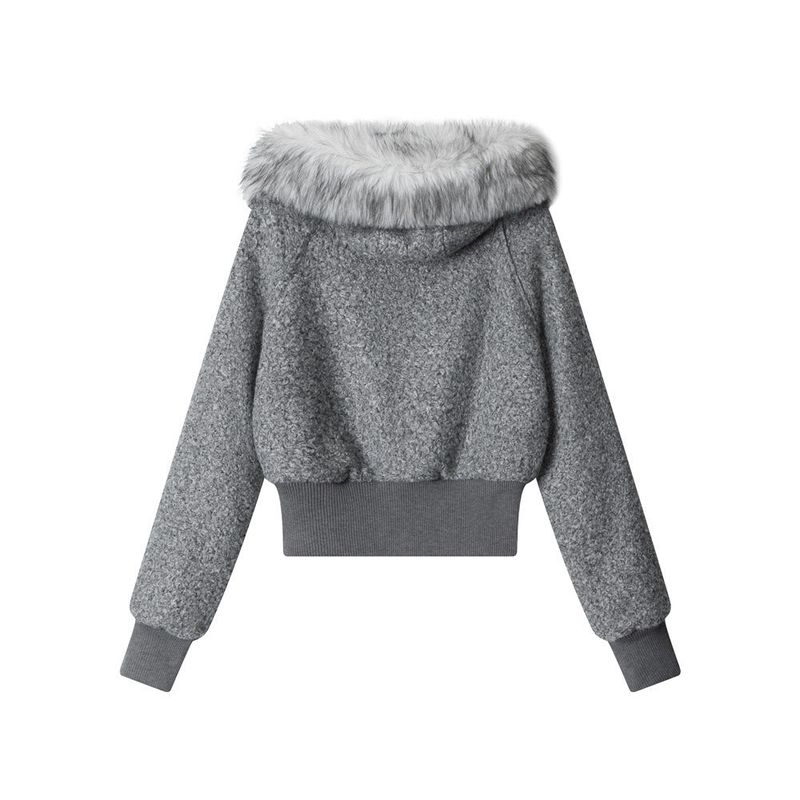 Nate Fur Hooded Short Jumper