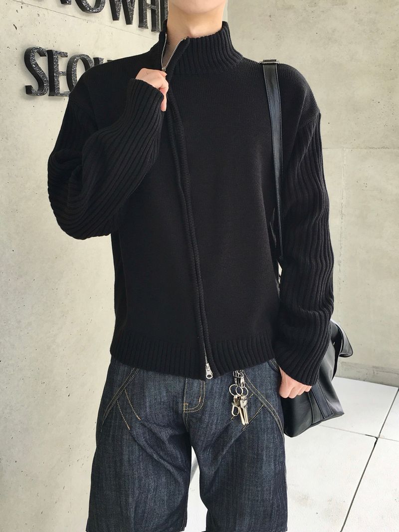 Legacy Diagonal Knit Zip-Up 4C