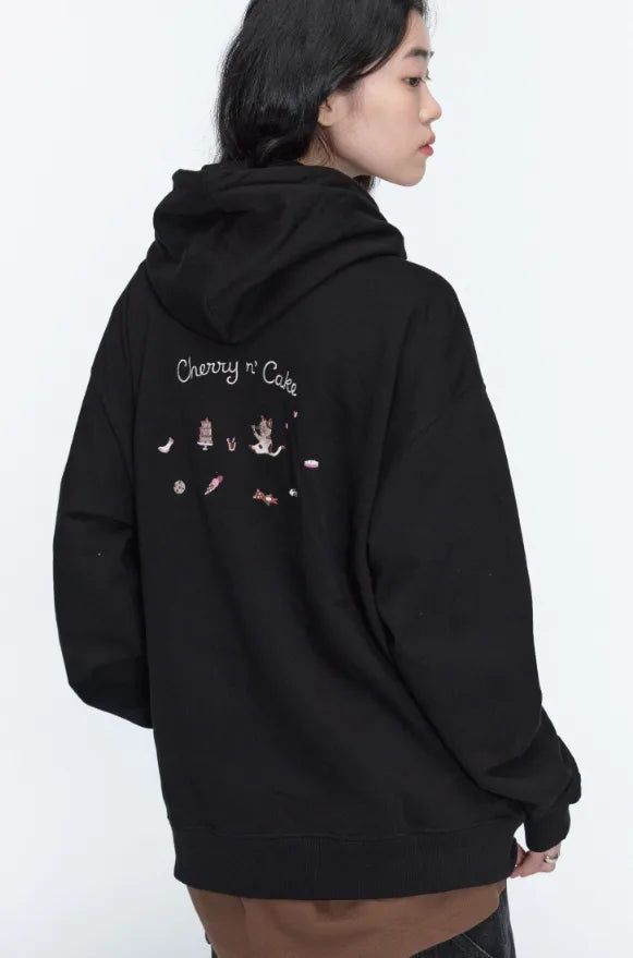 26FW★ Cherry Cake Embroidered Hoodie