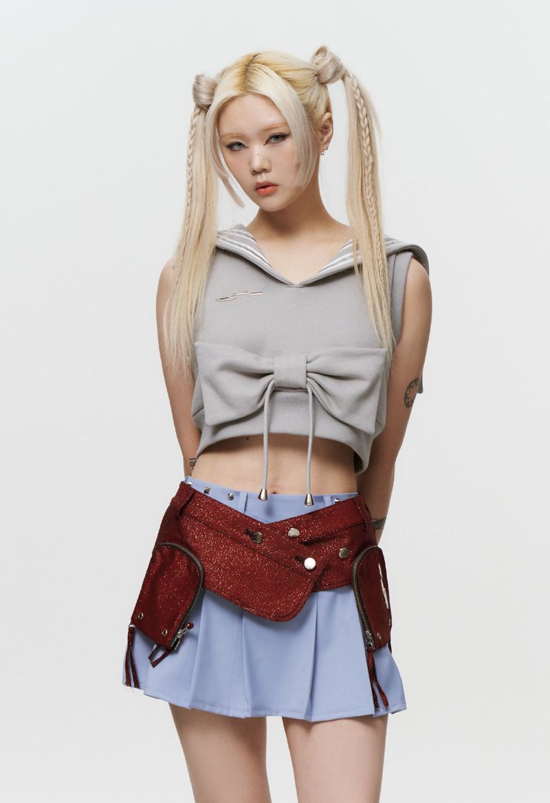 RIBBON SAILOR VEST (GRAY)
