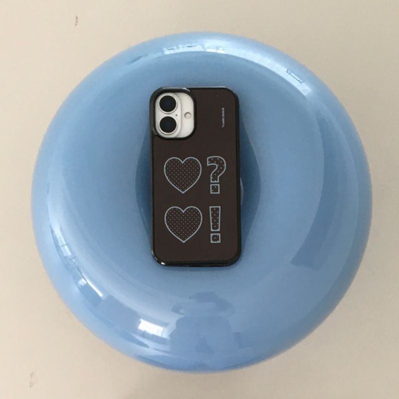 Polka Dot Heart Brown Epoxy Bumper Case