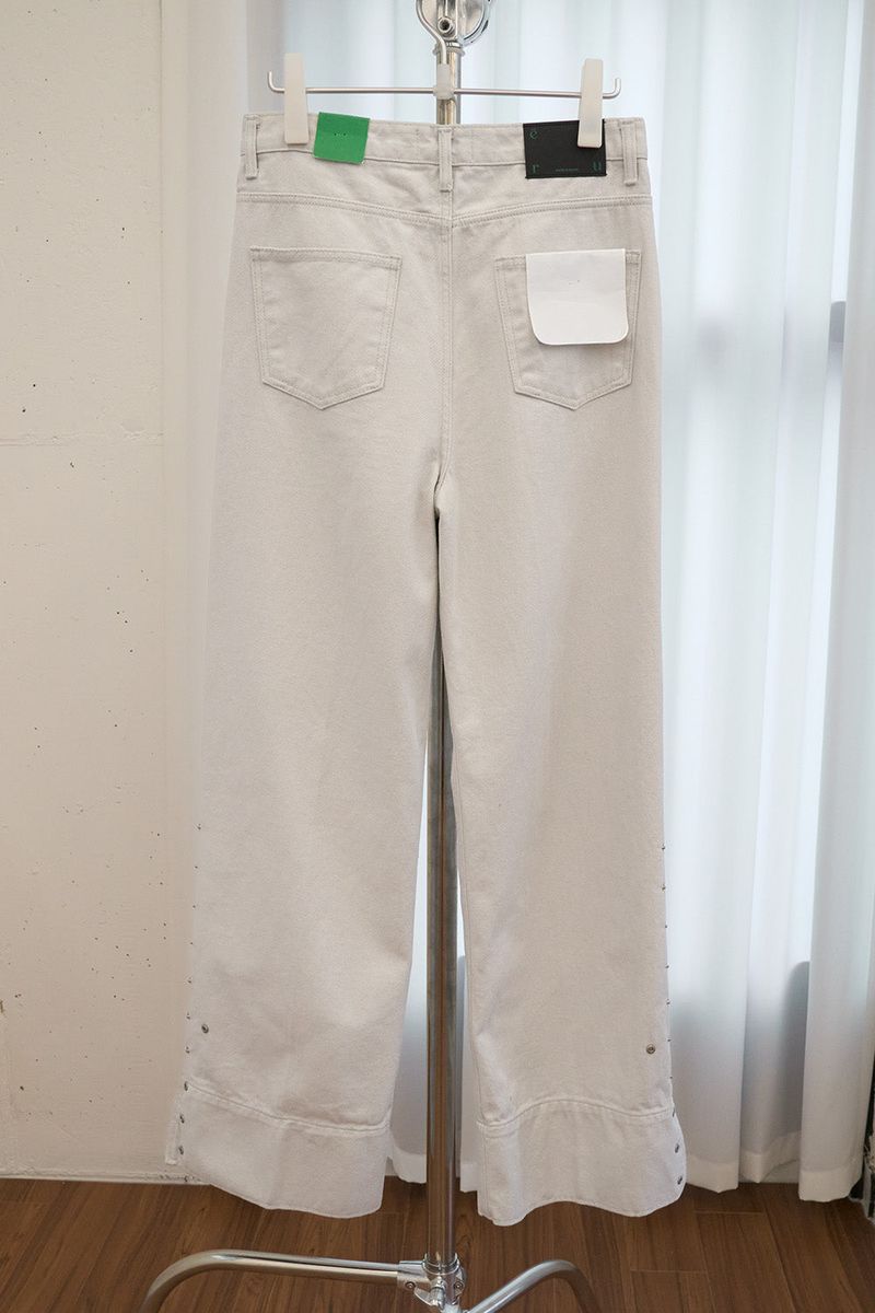 スナップボタン ディテール スリットパンツ (Light Gray/2size)